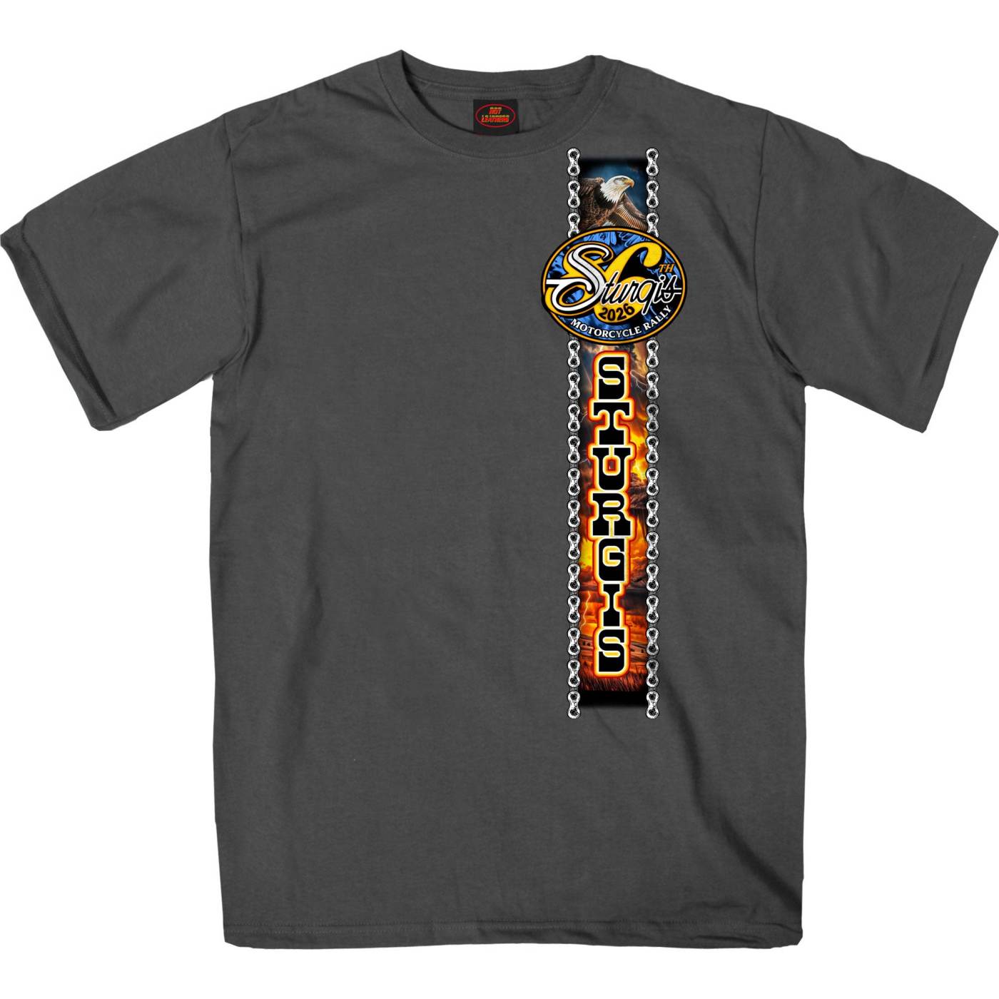 2026 Sturgis Motorcycle Rally American Bison Men's Charcoal T-Shirt-SPB1208