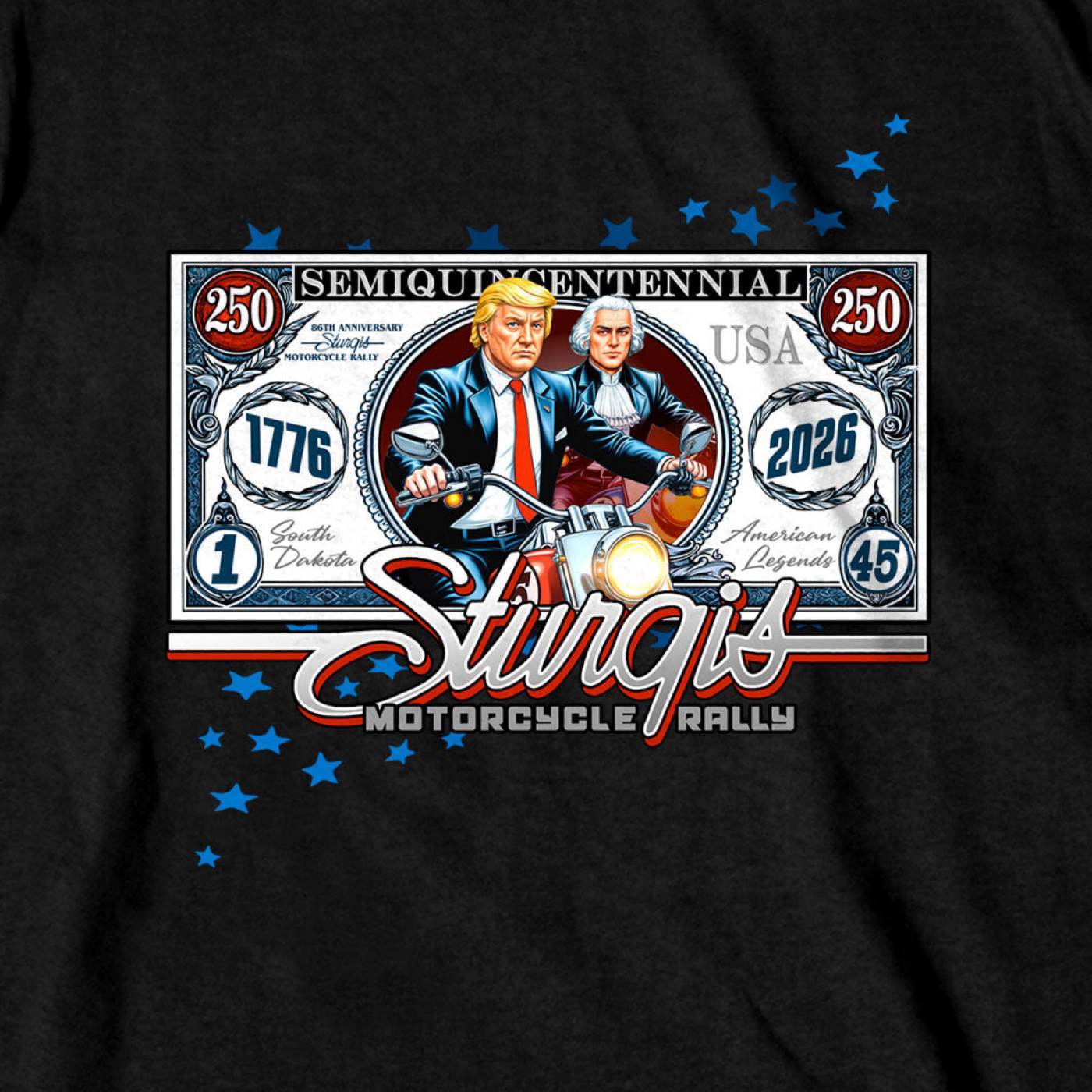 2026 Sturgis Motorcycle Rally Georgedon Men's Black T-Shirt - SPB1218