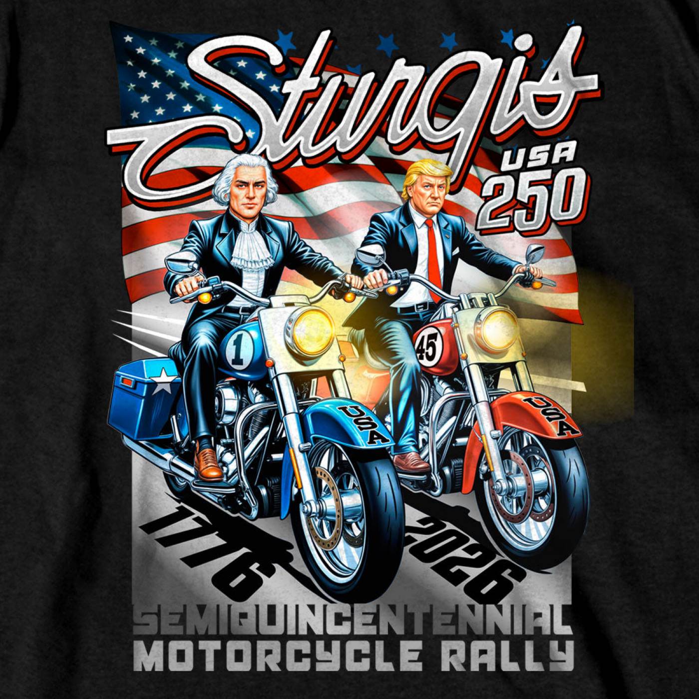 2026 Sturgis Motorcycle Rally Georgedon Men's Black T-Shirt - SPB1218