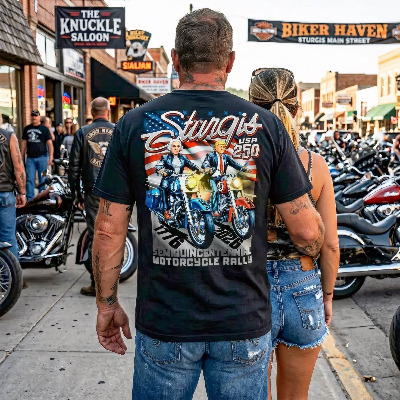 2026 Sturgis Motorcycle Rally Georgedon Men's Black T-Shirt - SPB1218