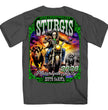 2026 Sturgis Motorcycle Rally Skull Chaser Numone Men's Charcoal T-Shirt-SPB1231