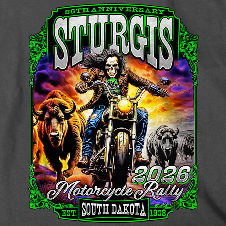 2026 Sturgis Motorcycle Rally Skull Chaser Numone Men&