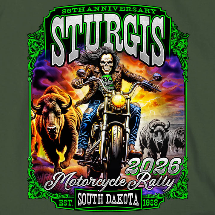 2026 Sturgis Motorcycle Rally Skull Chaser Numone Men&
