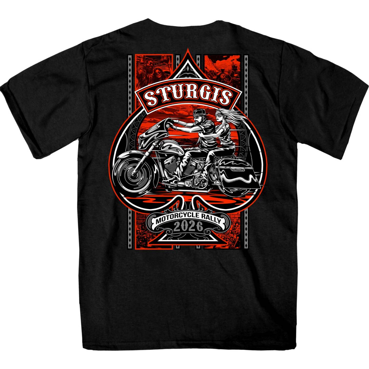2026 Men's Sturgis Motorcycle Rally Couples Ride Black Short Sleeve T-Shirt - SPB1246