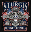 Hot Leathers SPB2103 Men's Black 2023 Sturgis Rally Vintage Patriot Long Sleeve Shirt