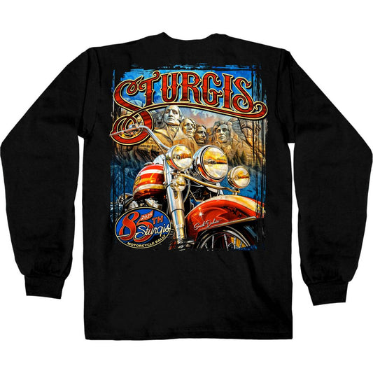 2025 Sturgis Motorcycle Rally Rushmore Black Men's Long Sleeve Shirt