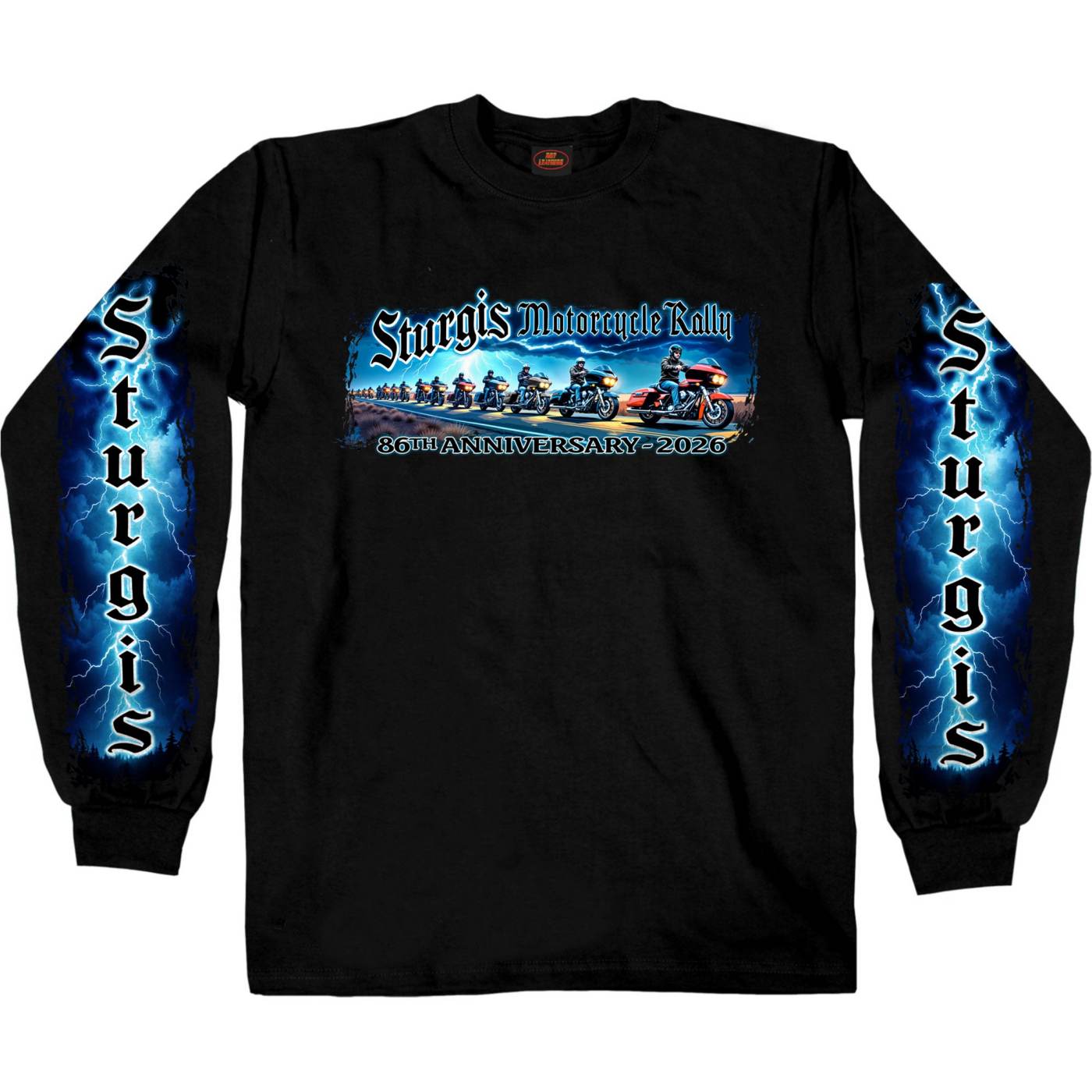 2026 Men's Sturgis Motorcycle Rally Eagle Storm Black Long Sleeve Shirt - SPB2132