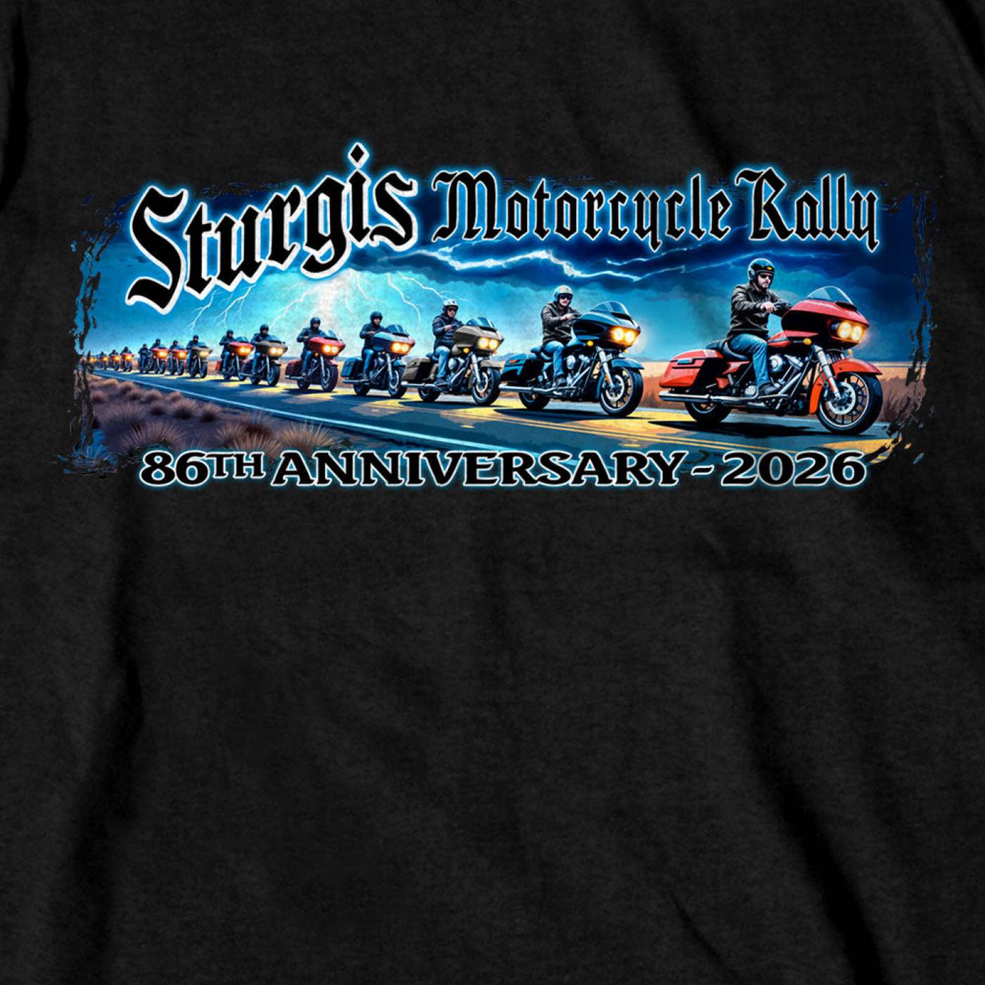 2026 Men's Sturgis Motorcycle Rally Eagle Storm Black Long Sleeve Shirt - SPB2132