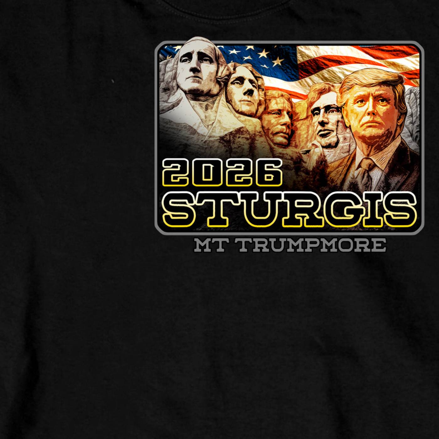 2026 Men's Sturgis Motorcycle Rally Trumpmore Black Long Sleeve Shirt - SPB2138