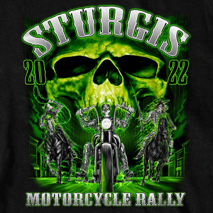 Hot Leathers SPB3001 Men's Black Sturgis 2022 Skull Riders Sleeveless Shirt