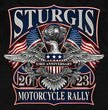Hot Leathers SPB4013 Men’s 2023 Sturgis Vintage Patriot Black Hoodie