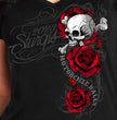 Hot Leathers SPL1856 Women's Black 2023 Sturgis Rally Skull Rose T-Shirt