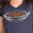 2025 Sturgis Women's Motorcycle Rally Skeleton Hands Navy Ladies T-Shirt