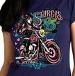 2025 Sturgis Women's Motorcycle Rally Pink Lady Navy Ladies T-Shirt