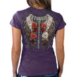 2025 Sturgis Women's Motorcycle Rally Leather Wings Purple Ladies T-Shirt