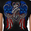 2025 Sturgis Women's Motorcycle Rally Flag Heart Angel Black Ladies Tee