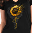 2025 Sturgis Women's Motorcycle Rally Sunflower Skulls Black Ladies Tee