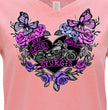2026 Ladies Sturgis Motorcycle Rally Butterflies and Roses Pink Short Sleeve V-Neck T-Shirt - SPL1935