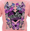 2026 Ladies Sturgis Motorcycle Rally Butterflies and Roses Pink Short Sleeve V-Neck T-Shirt - SPL1935
