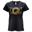 2026 Ladies Sturgis Motorcycle Rally Cosmic Flowers Black Short Sleeve V-Neck T-Shirt - SPL1937
