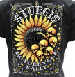 2026 Ladies Sturgis Motorcycle Rally Cosmic Flowers Black Short Sleeve V-Neck T-Shirt - SPL1937
