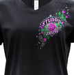 2026 Ladies Sturgis Motorcycle Rally Cross de Lis Black Short Sleeve V-Neck T-Shirt - SPL1939