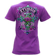 2026 Ladies Sturgis Motorcycle Rally Cross de Lis Purple Short Sleeve V-Neck T-Shirt - SPL1941