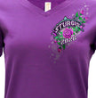 2026 Ladies Sturgis Motorcycle Rally Cross de Lis Purple Short Sleeve V-Neck T-Shirt - SPL1941