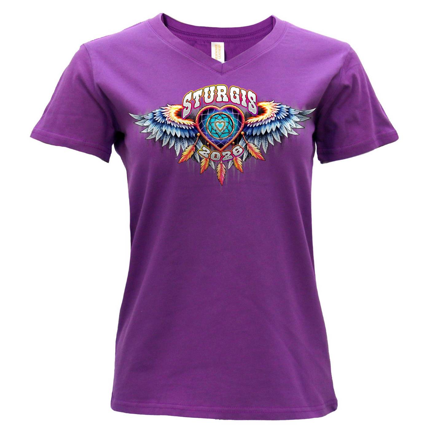 2026 Ladies Sturgis Motorcycle Rally Attractions PURPLE Short Sleeve V-Neck T-Shirt - SPL1942