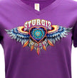 2026 Ladies Sturgis Motorcycle Rally Attractions PURPLE Short Sleeve V-Neck T-Shirt - SPL1942