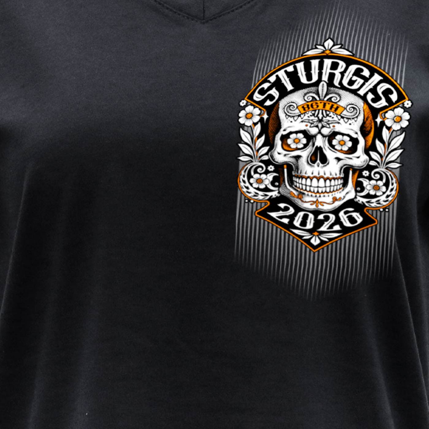 2026 Ladies Sturgis Motorcycle Rally Rushmore Black Short Sleeve V-Neck T-Shirt - SPL1949