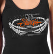2025 Sturgis Women's Motorcycle Rally Skeleton Hands Ash Ladies Tank Top