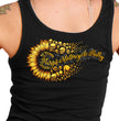 2025 Sturgis Women's Motorcycle Rally Sunflower Skulls Black Ladies Tank Top