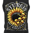 2026 Ladies Sturgis Motorcycle Rally Cosmic Sunflower Black Tank Top - SPL2900