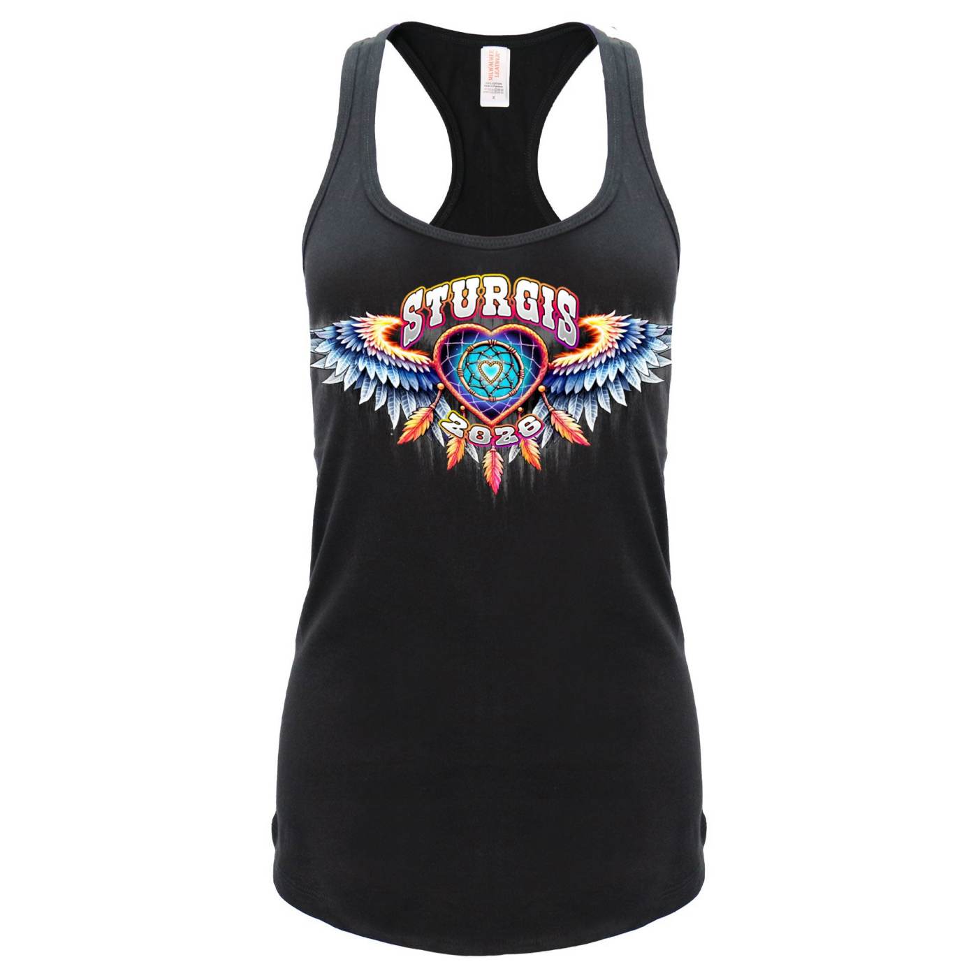 2026 Ladies Sturgis Motorcycle Rally Dream Catcher Black Racer Back Tank Top - SPL2901