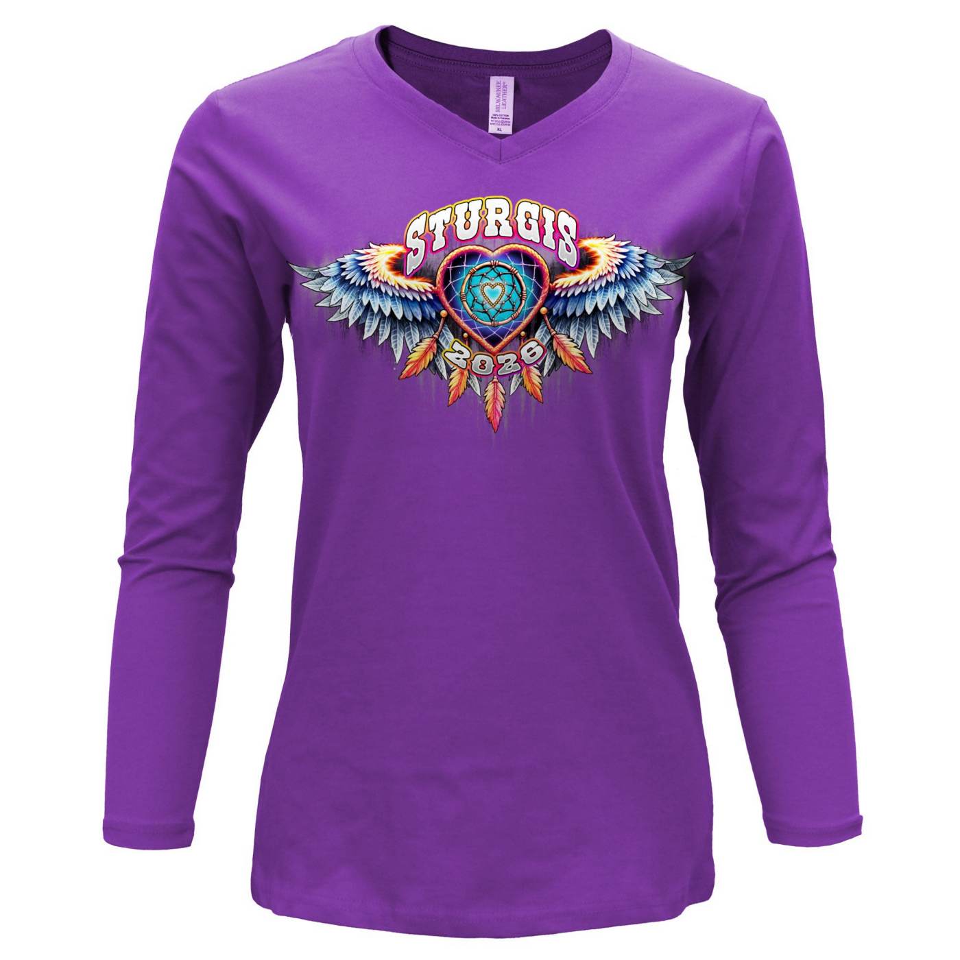 2026 Ladies Sturgis Motorcycle Rally Dream Catcher Purple Long Sleeve Shirt - SPL3899