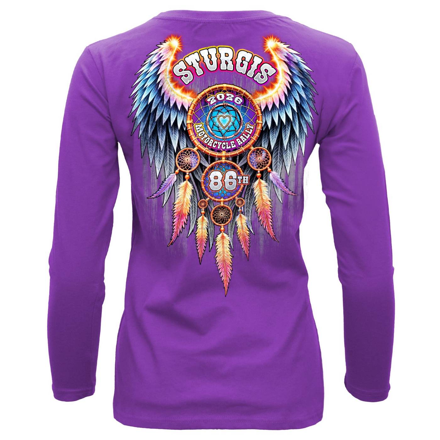 2026 Ladies Sturgis Motorcycle Rally Dream Catcher Purple Long Sleeve Shirt - SPL3899