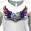 2026 Ladies Sturgis Motorcycle Rally Flag Heart Angel White Long Sleeve Shirt - SPL3900