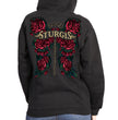 Hot Leathers SPL4848 Women's Black 2023 Sturgis Rose Wings Hoodie