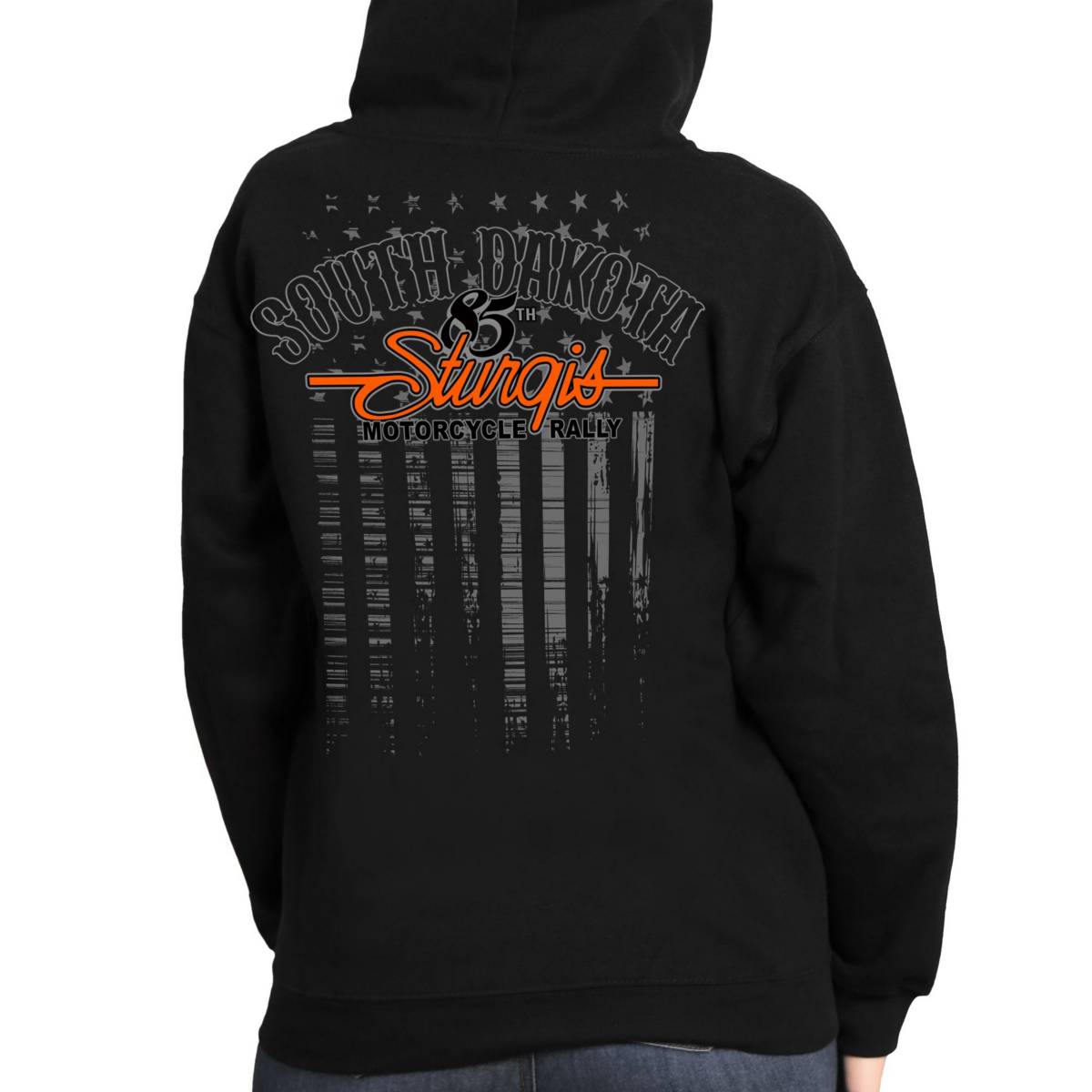 2025 Sturgis Motorcycle Rally Skeleton Hands Black Ladies Hooded Sweat