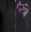 2026 Ladies Sturgis Motorcycle Rally Butterflies and Roses Black Zip-Up Hoodie - SPL4891