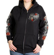 2026 Ladies Sturgis Motorcycle Rally Leather Wings Black Zip-Up Hoodie - SPL4893