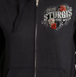 2026 Ladies Sturgis Motorcycle Rally Leather Wings Black Zip-Up Hoodie - SPL4893