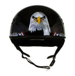 Hot Leathers HLT68 Eagle Black Advanced DOT Approved Motorcycle Skull Cap Half Helmet Biker