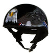 Hot Leathers HLT68 Eagle Black Advanced DOT Approved Motorcycle Skull Cap Half Helmet Biker