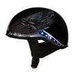 Hot Leathers HLT68 Eagle Black Advanced DOT Approved Motorcycle Skull Cap Half Helmet Biker