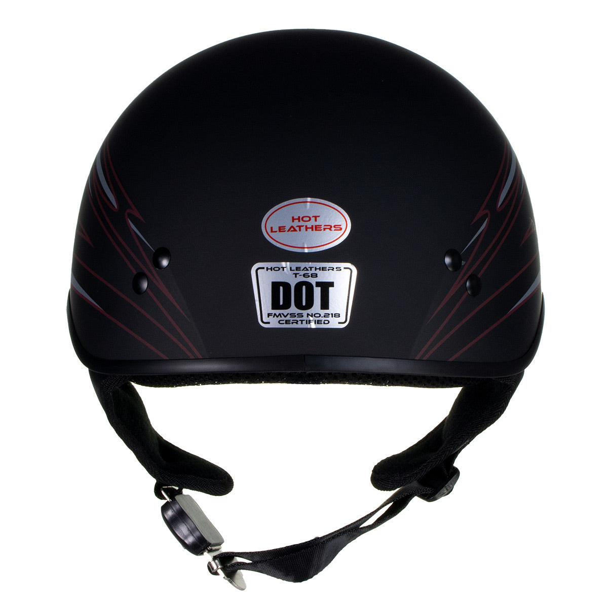bell half helmet dot Hot Leathers T68 'Tribal Black' Advanced DOT Motorcycle Skull Cap Helmet