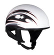 Hot Leathers Tribal White Motorcycle Skull Cap Half Helmet DOT Approved HLT68