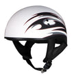 Hot Leathers Tribal White Motorcycle Skull Cap Half Helmet DOT Approved HLT68