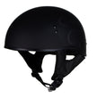 Hot Leathers HLT68 Type-1 Flat Black Flames Motorcycle DOT Approved Skull Cap Half Helmet